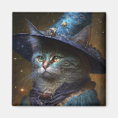 Cat Witch Fantasy Art Magnet (Vorne)