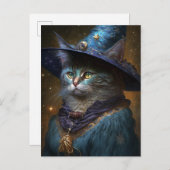 Cat Witch Fantasy Art Postkarte (Vorne/Hinten)