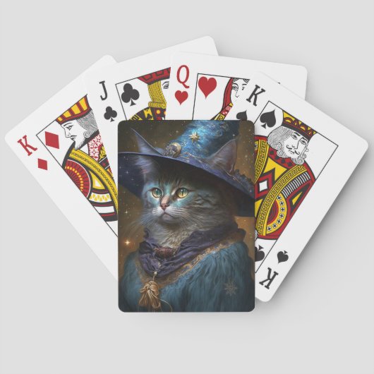 Cat Witch Fantasy Art Spielkarten (Rückseite)