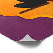 Cat Witch Happy Halloween Poster (Ecke)