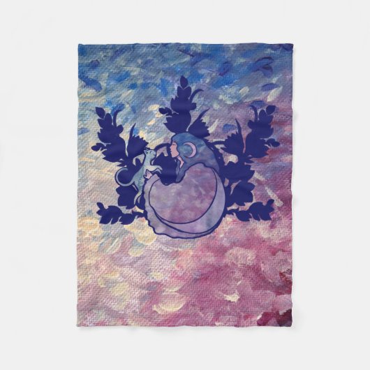 Cat Witch Moon Goddess Wiccan Cat Person Fleecedecke (Vorderseite)