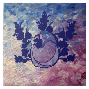 Cat Witch Moon Goddess Wiccan Cat Person Invitati Fliese