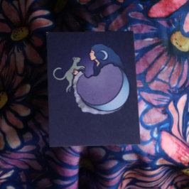 Cat Witch Moon Goddess Wiccan Cat Person Karte