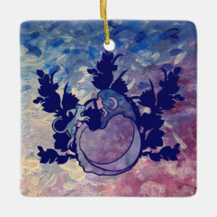 Cat Witch Moon Goddess Wiccan Cat Person Keramikornament