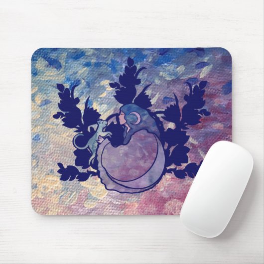 Cat Witch Moon Goddess Wiccan Cat Person Mousepad (Mit Mouse)