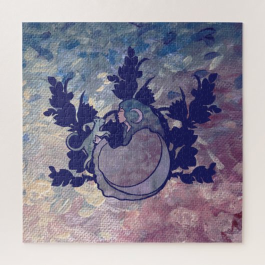 Cat Witch Moon Goddess Wiccan Cat Person Puzzle (Vertikal)
