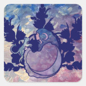 Cat Witch Moon Goddess Wiccan Cat Person Quadratischer Aufkleber (Vorderseite)