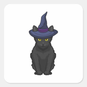 Cat Witch Quadratischer Aufkleber
