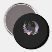 Cat Witchy Moon Flowers Pastel Goth Goblincore Magnet (Vorderseite/Rückseite)