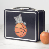 Cat with Basketball Metall Brotdose (Beispiel)