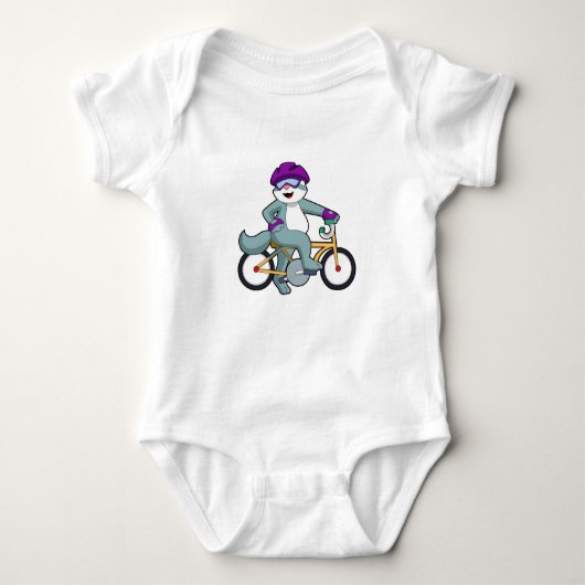 Cat with Bicycle Baby Strampler (Vorderseite)