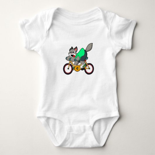 Cat with Bicycle Baby Strampler (Vorderseite)