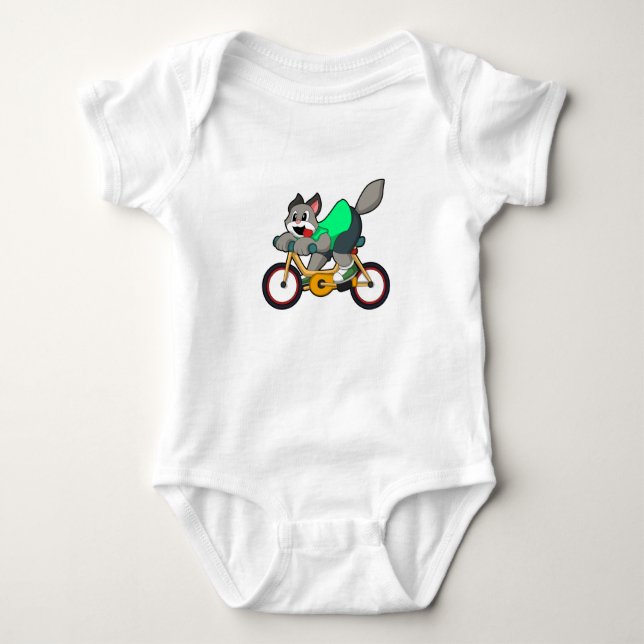 Cat with Bicycle Baby Strampler (Vorderseite)