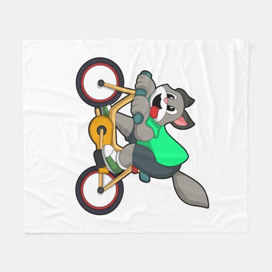 Cat with Bicycle Fleecedecke (Vorderseite (Horizontal))