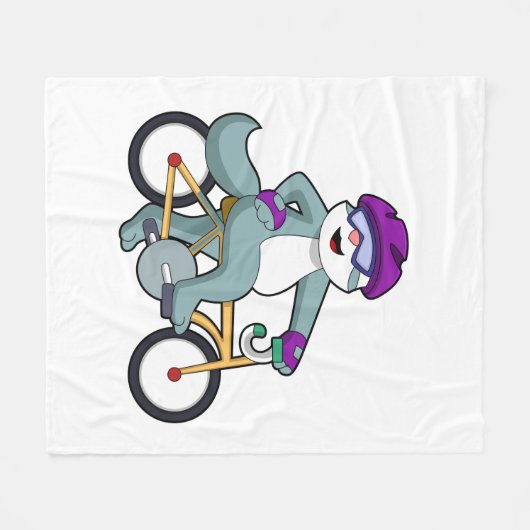 Cat with Bicycle Fleecedecke (Vorderseite (Horizontal))