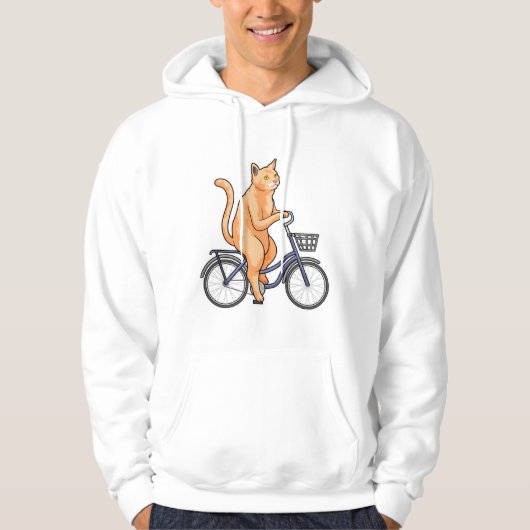 Cat with Bicycle Hoodie (Vorderseite)