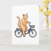 Cat with Bicycle Karte (Gelbe Blume)