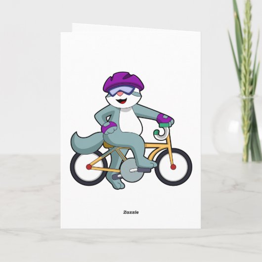 Cat with Bicycle Karte (Rückseite)