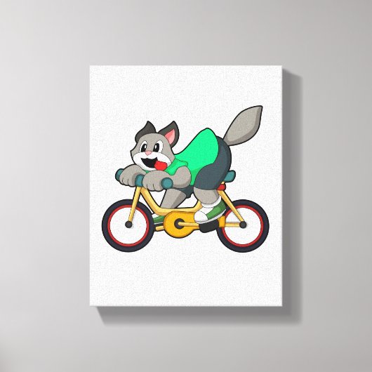 Cat with Bicycle Leinwanddruck (Vorderseite)