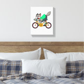 Cat with Bicycle Leinwanddruck (Insitu (Schlafzimmer))