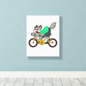 Cat with Bicycle Leinwanddruck (Insitu (Holzboden))