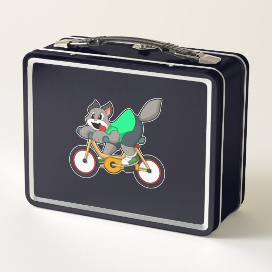 Cat with Bicycle Metall Brotdose (Rückseite)