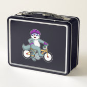 Cat with Bicycle Metall Brotdose (Rückseite)