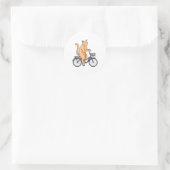 Cat with Bicycle Runder Aufkleber (Tasche)