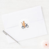 Cat with Bicycle Runder Aufkleber (Umschlag)
