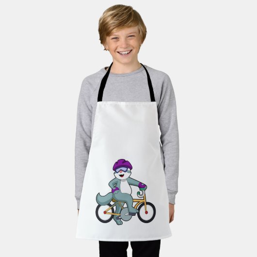 Cat with Bicycle Schürze (Getragen)