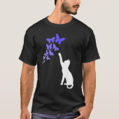 Cat with Butterflies Beautiful Butterfly T-Shirt (Vorderseite)