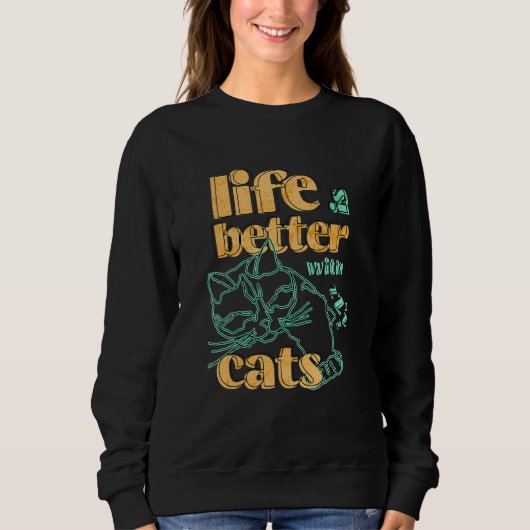 Cat with Cats for Men Women Cat Sweatshirt (Vorderseite)