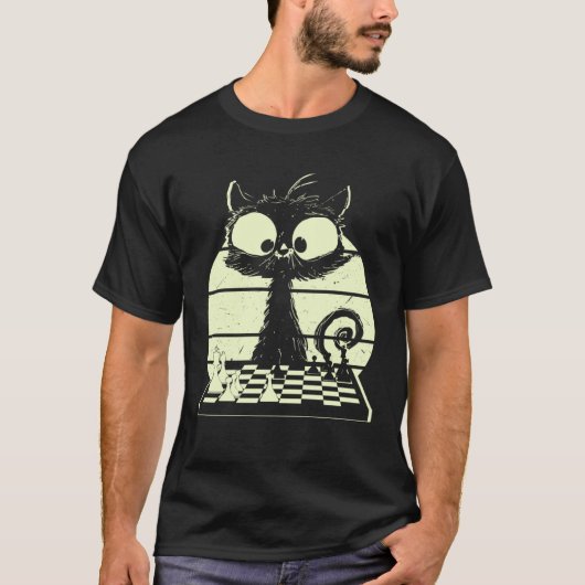 Cat With Chessboard Cat Playing Chess Chess Player T-Shirt (Vorderseite)