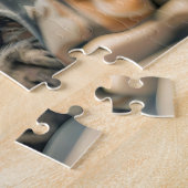 Cat with coffee and book in cozy blanket puzzle (Seite)