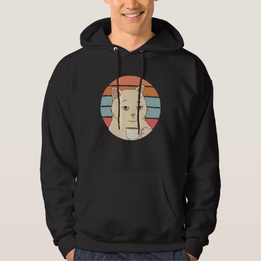Cat with Coffee Hoodie (Vorderseite)