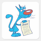 Cat with Demand Square Sticker (Vorderseite)