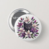 Cat with Flowers Button (Vorne & Hinten)