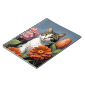 cat with flowers (update) notizblock (Linke Seite)