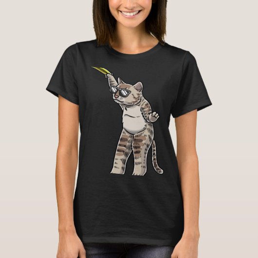 Cat With Frisbee Disc Frisbee Player Thrower Disc  T-Shirt (Vorderseite)