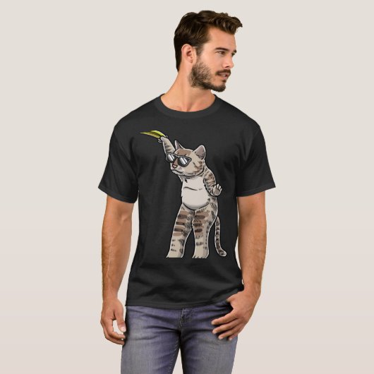 Cat With Frisbee Disc Frisbee Player Thrower Disc  T-Shirt (Vorne ganz)