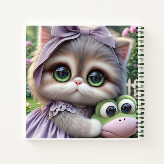 Cat with Frog, by Natasha Us   Notizblock (Rückseite)