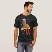 Cat With Laser Eyes Funny Pizza Cat Christmas T-Shirt (Vorne ganz)