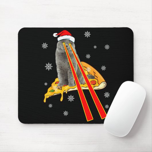 Cat With Laser Eyes Funny Zza Cat Christmas  Mousepad (Mit Mouse)