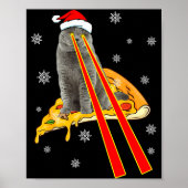 Cat With Laser Eyes Funny Zza Cat Christmas Poster (Vorne)
