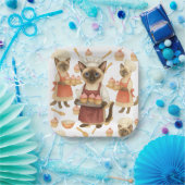 Cat with lots of cupcake for cat party pappteller (Party)