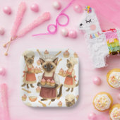 Cat with lots of cupcake for cat party pappteller (Party)