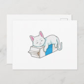 Cat with Milk Postkarte (Vorne/Hinten)