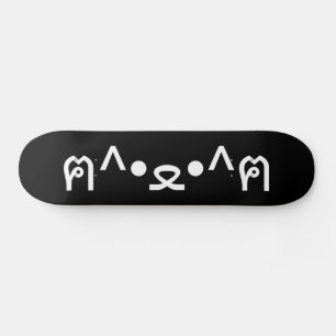 Cat With Paws Emoticon ฅ^•ﻌ•^ฅ Japanese Kaomoji Skateboard