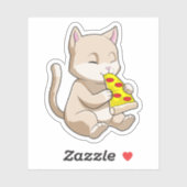 Cat with Pizza Aufkleber (Blatt)