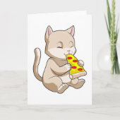 Cat with Pizza Karte (Vorderseite)